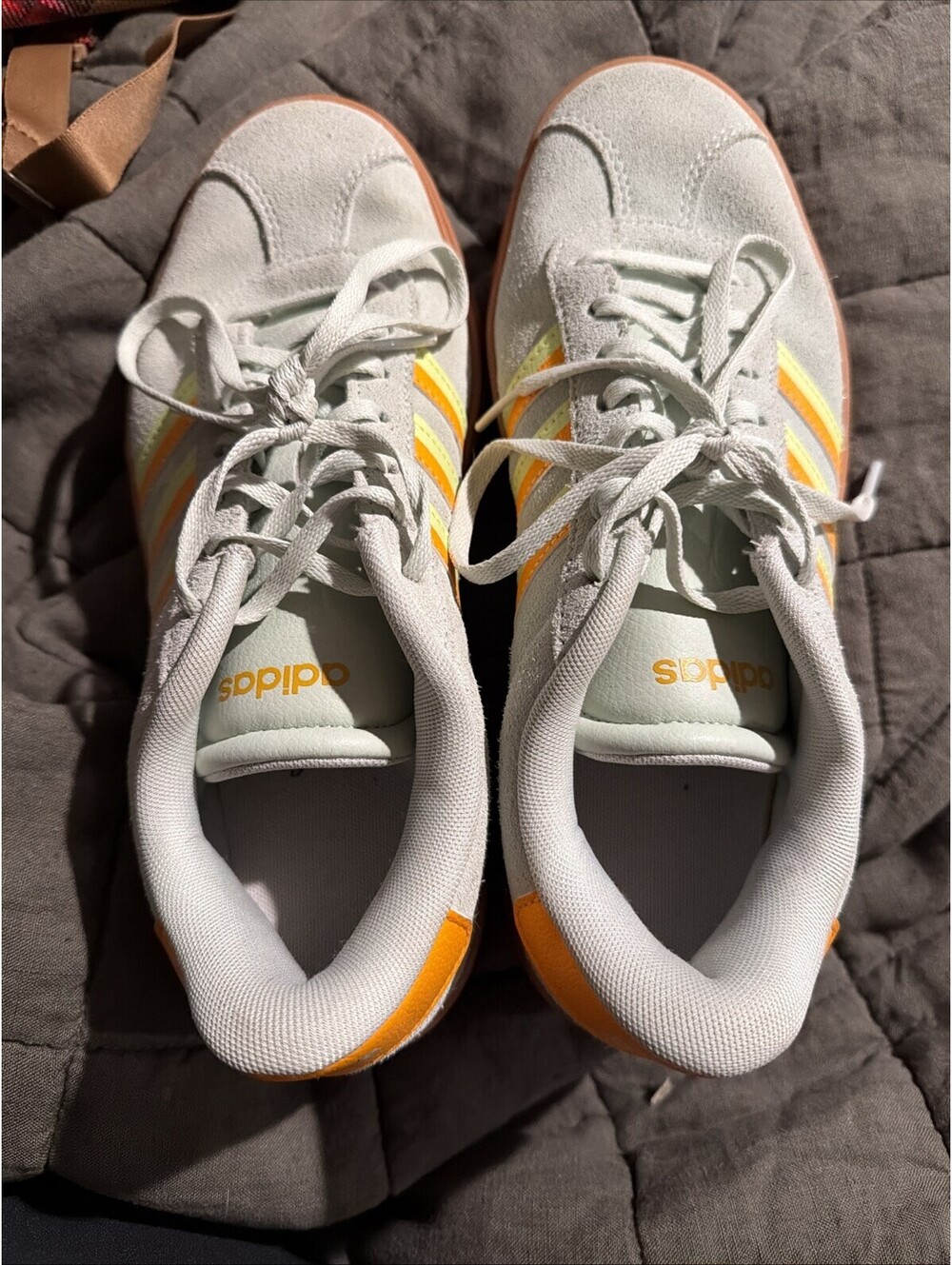 Adidas VLCourt Bold Sneakers Mint/Orage/Yellow 9 Women's Shoes